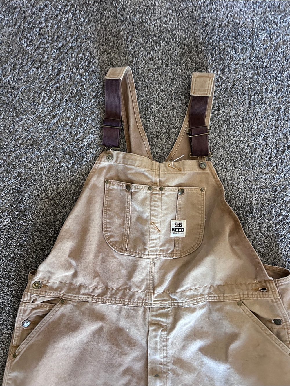 Reed Workwear Khaki Canvas Bib Overalls